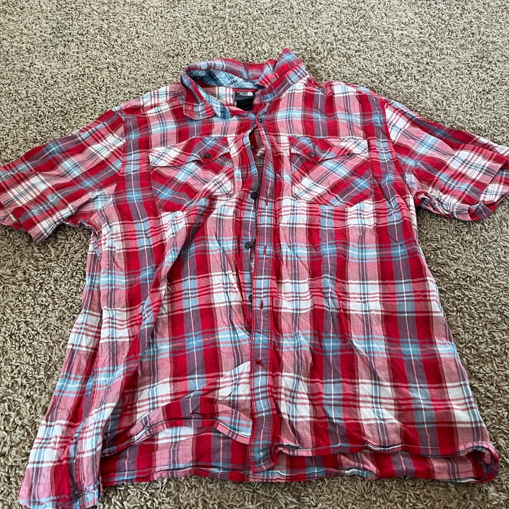 The north place plaid button up xl